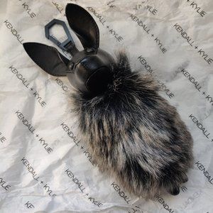 kendall & kylie norman faux fur bag charm keychain